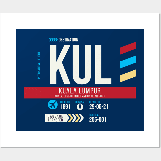 Kuala Lumpur (KUL) Airport Code Baggage Tag Wall Art by SLAG_Creative